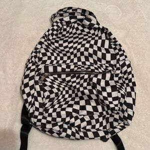💚 Black & White Checkered Backpack